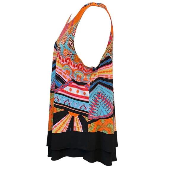 Coco Bianco Multicolor Sleeveless Asymmetrical Tunic Top or Minidress size L - Picture 5 of 10